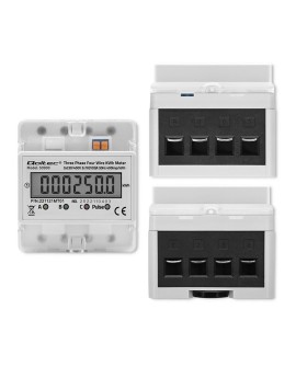 QOLTEC LICZNIK ZUŻYCIA ENERGII TRÓJFAZOWY NA SZYNĘ DIN | 230V | LCD | 4P