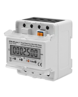 QOLTEC LICZNIK ZUŻYCIA ENERGII TRÓJFAZOWY NA SZYNĘ DIN | 230V | LCD | 4P