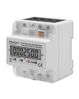 QOLTEC LICZNIK ZUŻYCIA ENERGII TRÓJFAZOWY NA SZYNĘ DIN | 230V | LCD | 4P