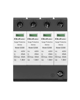 Qoltec Ogranicznik ochronnik przepięć AC | 4P | 420V | T2 | C