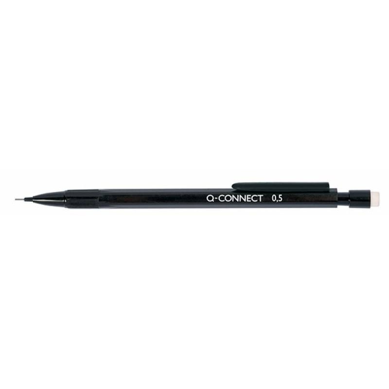 Ołówek automatyczny z gumką Q-CONNECT czarny 0.5