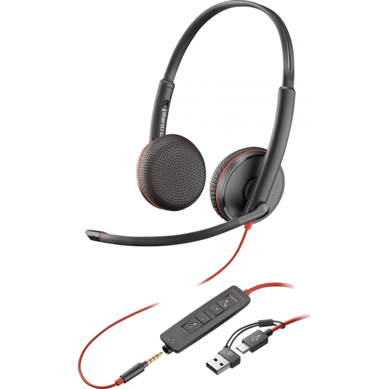 Słuchawki z mikrofonem POLY Blackwire 3225 Czarny