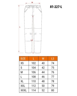 Spodnie robocze PREMIUM, 100% bawełna, ripstop, rozmiar L