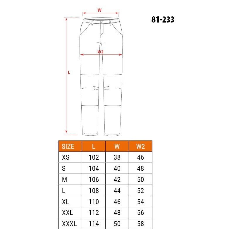 Spodnie robocze 5-kieszeniowe DENIM, czarne, rozmiar M