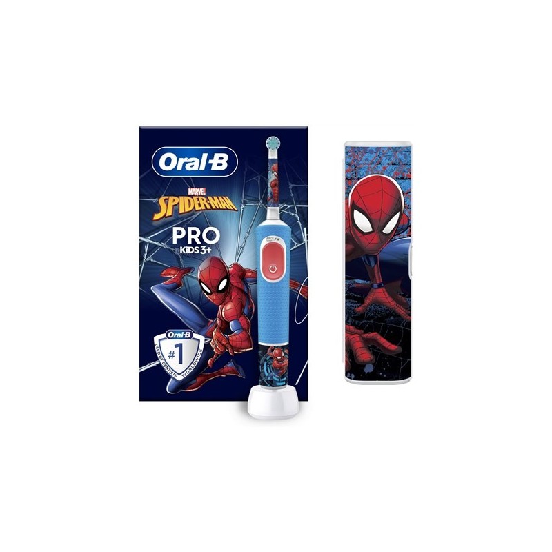 Szczoteczka elektryczna dla dzieci Oral-B Vitality Pro Kids 103 Spiderman + Etui Blue