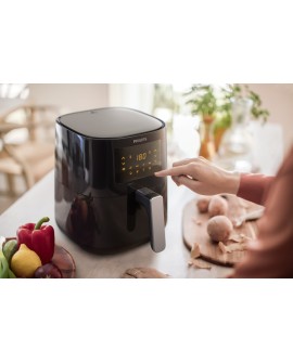 Philips 3000 series HD9252/70 frytkownica Pojedyńczy 4,1 l Autonomiczny 1400 W Frytkownica na gorące powietrze Czarny, Srebrny