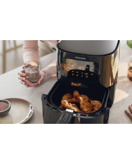 Philips 3000 series HD9252/70 frytkownica Pojedyńczy 4,1 l Autonomiczny 1400 W Frytkownica na gorące powietrze Czarny, Srebrny