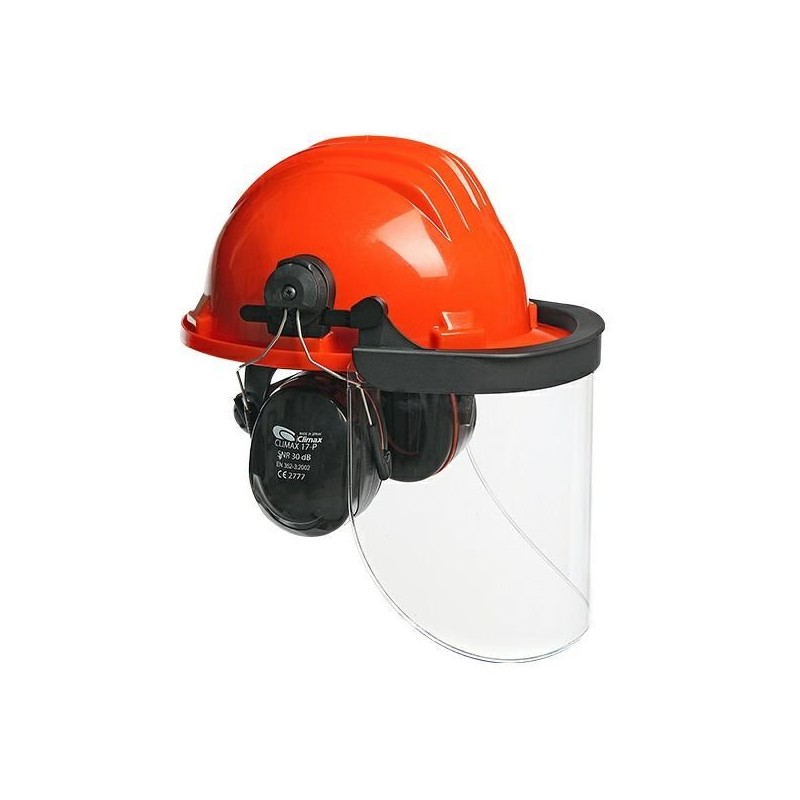 CLIMAX Kask ochronny z osłoną twarzy i nausznikami 437-I