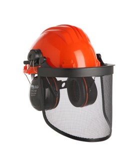 Kask ochronny z siatką i nausznikami Climax 437