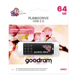Goodram USB flash disk, USB 2.0, 64GB, UME2, UME2, czarny, UME2-0640K0R11-SP