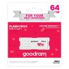 Goodram USB flash disk, USB 2.0, 64GB, UME2, Walentynki, biały, UME2-0640W0R11-V, USB A, z osłoną Walentynki