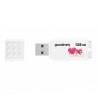 Goodram USB flash disk, USB 2.0, 128GB, UME2, Walentynki, biały, UME2-1280W0R11-V, USB A, z osłoną Walentynki