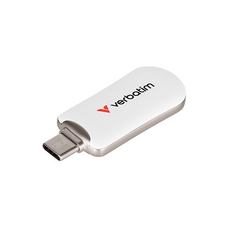 Verbatim USB flash disk, USB C, 128GB, Plectra, biały, 30229, USB C