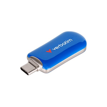 Verbatim USB flash disk, USB C, 128GB, Plectra, niebieski, 30233, USB C