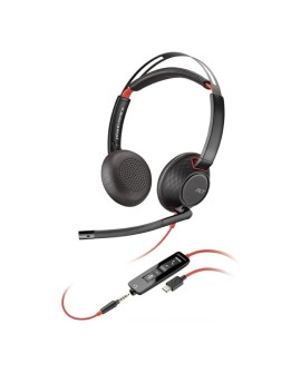 Poly Blackwire 5220 Stereo USB-C Headset +3.5mm Plug +USB-C/A Adapter (Bulk)