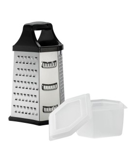 Resto Kitchenware 95413 ręczna tarka / spiralizer Tarka z pojemnikiem Czarny, Stal nierdzewna
