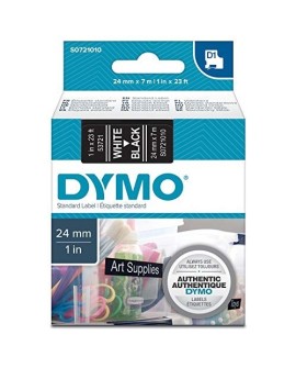DYMO D1 - Standard Etykiety - Biały na czarnym - 24mm x 7m