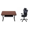 Zestaw Biurko TUCKANO czarny/orzech + Fotel ergonomiczny GEMBIRD czarny