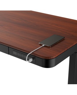 Zestaw Biurko TUCKANO czarny/orzech + Fotel ergonomiczny GEMBIRD czarny