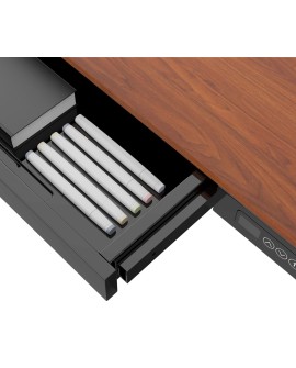 Zestaw Biurko TUCKANO czarny/orzech + Fotel ergonomiczny GEMBIRD czarny