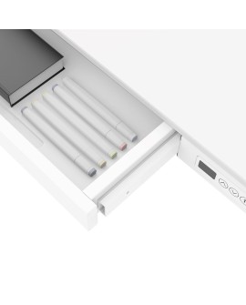 Zestaw Biurko TUCKANO białe + Fotel ergonomiczny GEMBIRD czarny