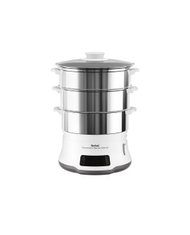 Tefal Convenient Series Deluxe VC502D szybkowar parowy 3 kosz. Blat 900 W Stal nierdzewna, Biały