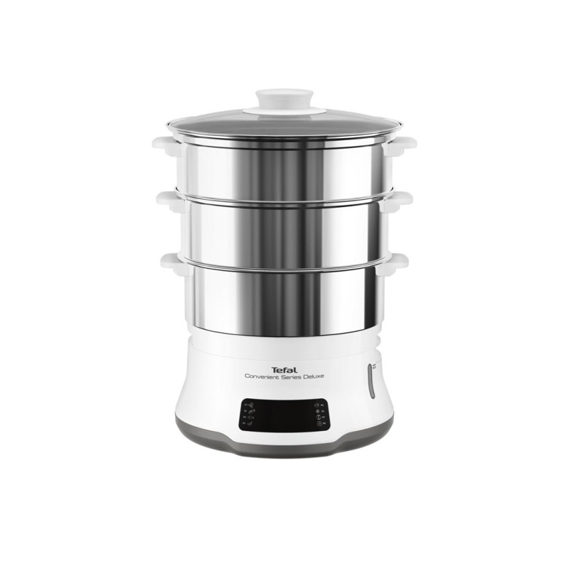 Tefal Convenient Series Deluxe VC502D szybkowar parowy 3 kosz. Blat 900 W Stal nierdzewna, Biały