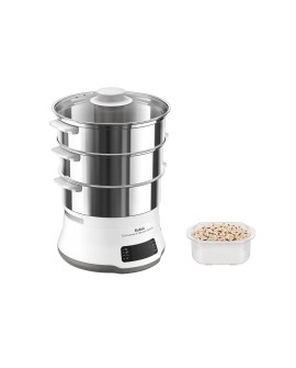 Tefal Convenient Series Deluxe VC502D szybkowar parowy 3 kosz. Blat 900 W Stal nierdzewna, Biały