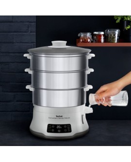 Tefal Convenient Series Deluxe VC502D szybkowar parowy 3 kosz. Blat 900 W Stal nierdzewna, Biały