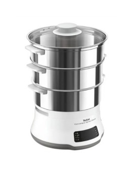Tefal Convenient Series Deluxe VC502D szybkowar parowy 3 kosz. Blat 900 W Stal nierdzewna, Biały