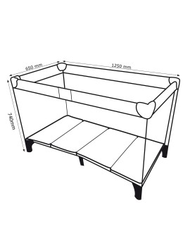 PROMEDIX ŁÓŻECZKO TURYSTYCZNE DZIECIĘCE 65X125CM NIEBIESKIE PR-803B