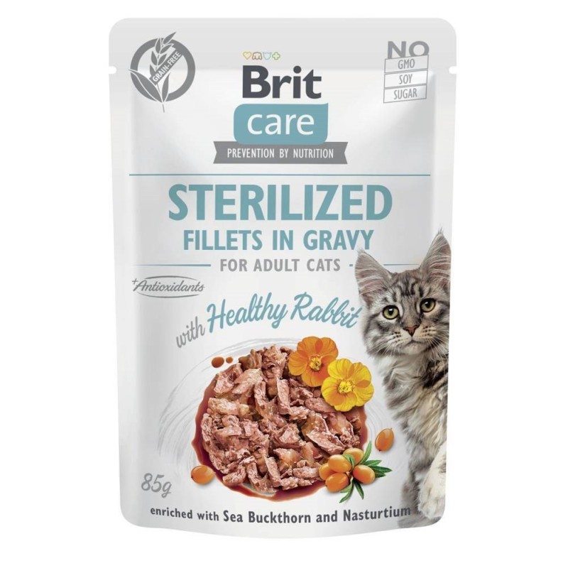 BRIT Care Cat Sterilized Rabbit Pouch - mokra karma dla kota - 85 g