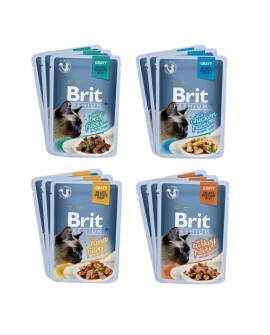 Brit Premium Family Plate dla kotów saszetki w sosie mix smaków 12x85g