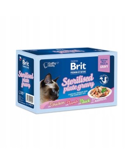 Brit Premium dla kotów sterylizowanych saszetki w sosie mix smaków 12x85