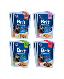 Brit Premium dla kotów sterylizowanych saszetki w sosie mix smaków 12x85