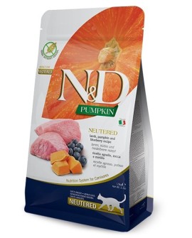 FARMINA N&D Pumpkin Cat Lamb&Blueberry Neutered - sucha karma dla kota - 300 g