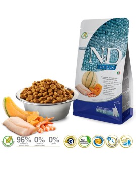 FARMINA N&D Ocean Cat Cod, Shrimp&Pumpkin - sucha karma dla kociąt - 1,5 kg
