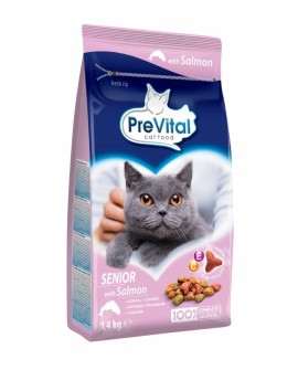 PREVITAL łosoś senior karma sucha dla kotów 1,4kg