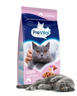 PREVITAL łosoś senior karma sucha dla kotów 1,4kg