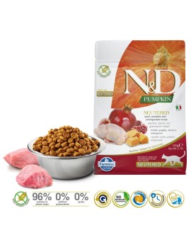 FARMINA N&D Pumpkin Cat Quail and Pomegranate Neutered Adult - sucha karma dla kota - 300 g