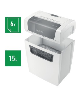 Leitz Niszczarka IQ Home, P4, 6 kartek, 15 l kosz