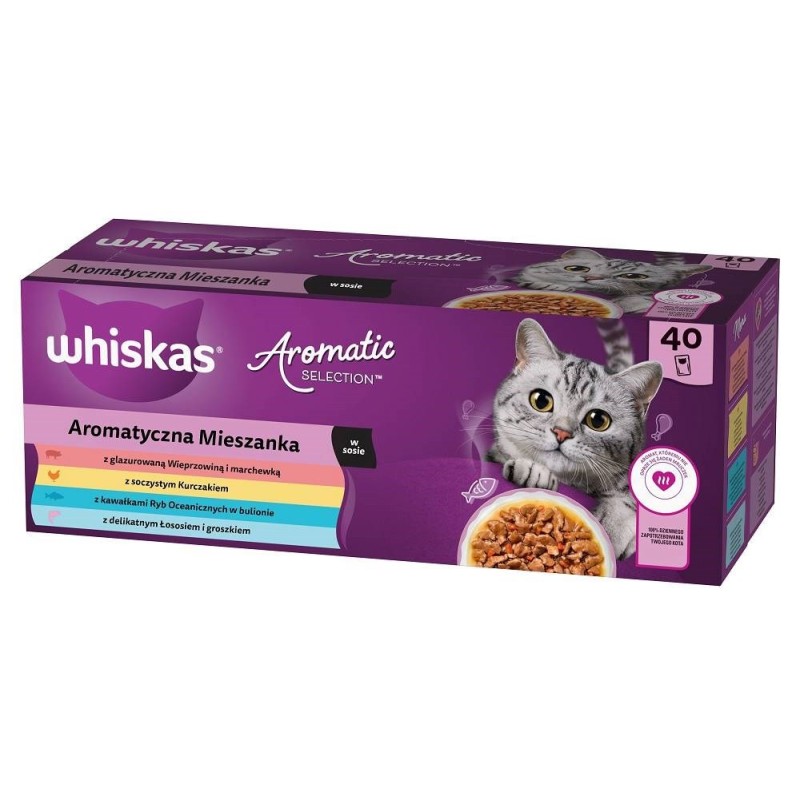 WHISKAS Saszetki aromatyczne mix smaków 40x85g