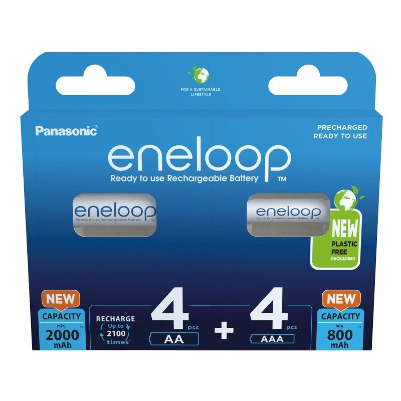 PANASONIC ENELOOP ZESTAW 4x AA 2000mAh + 4x AAA 800mAh