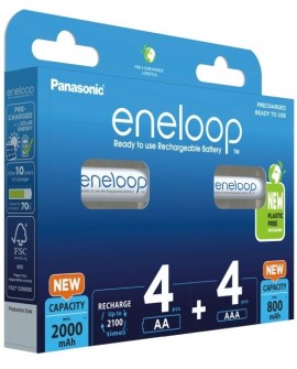 PANASONIC ENELOOP ZESTAW 4x AA 2000mAh + 4x AAA 800mAh