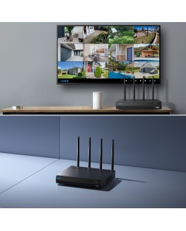 Reolink NVS12W - 12-kanałowy rejestrator NVR Wi-Fi 6, obsługa kamer do 16 MP, Wi-Fi 5/2,4 GHz, dysk twardy 2 TB, pojemność