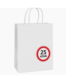 BSTech Torba Papierowa z rączką biała 210x110x270 25 szt 120 gsm