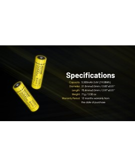 Akumulator Nitecore NL2153HP 21700 5300mAh LI-ION 3,6V