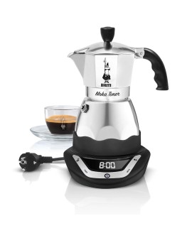 Kawiarka elektryczna BIALETTI Moka Timer (365 W kolor srebrny) (WYPRZEDAŻ)