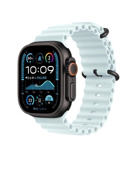 Apple Watch 49mm Ice Blue Ocean Band Extension - Black Titanium Finish
