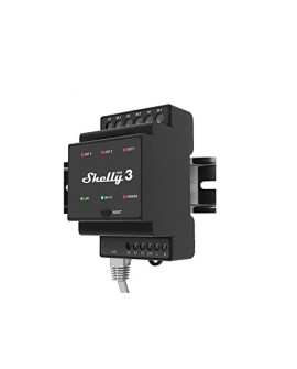 Shelly Pro 3 przekaźnik zasilający Czarny
